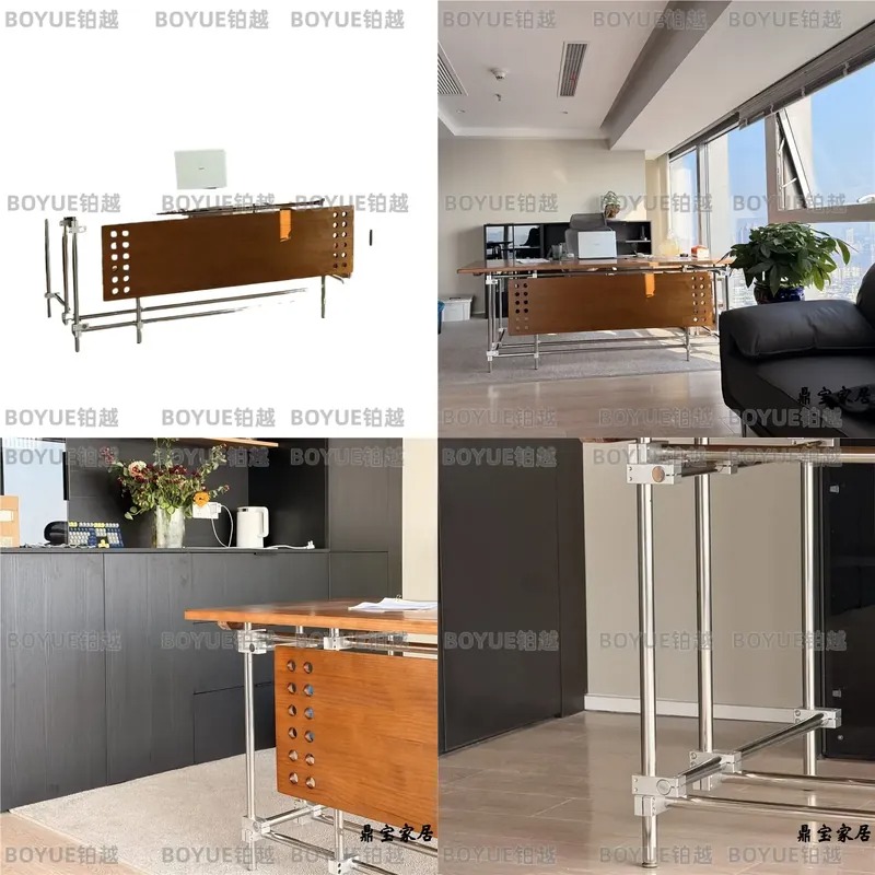 L Shaped Desk Setup - Scrivania in Legno Massello Bauhaus, Stile
