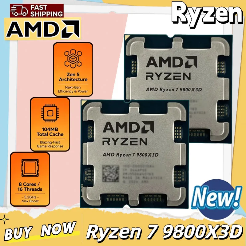 Amd Cpu Ryzen 7 - AMD Ryzen 7 9800X3D CPU da