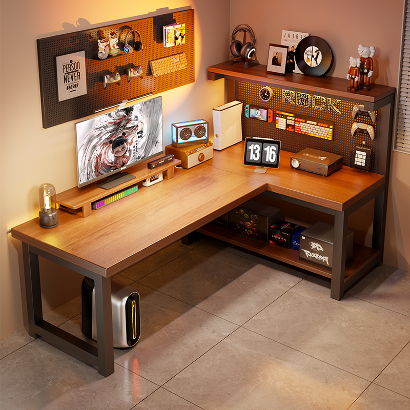 L Shaped Desk Setup - Scrivania angolare moderna a L con