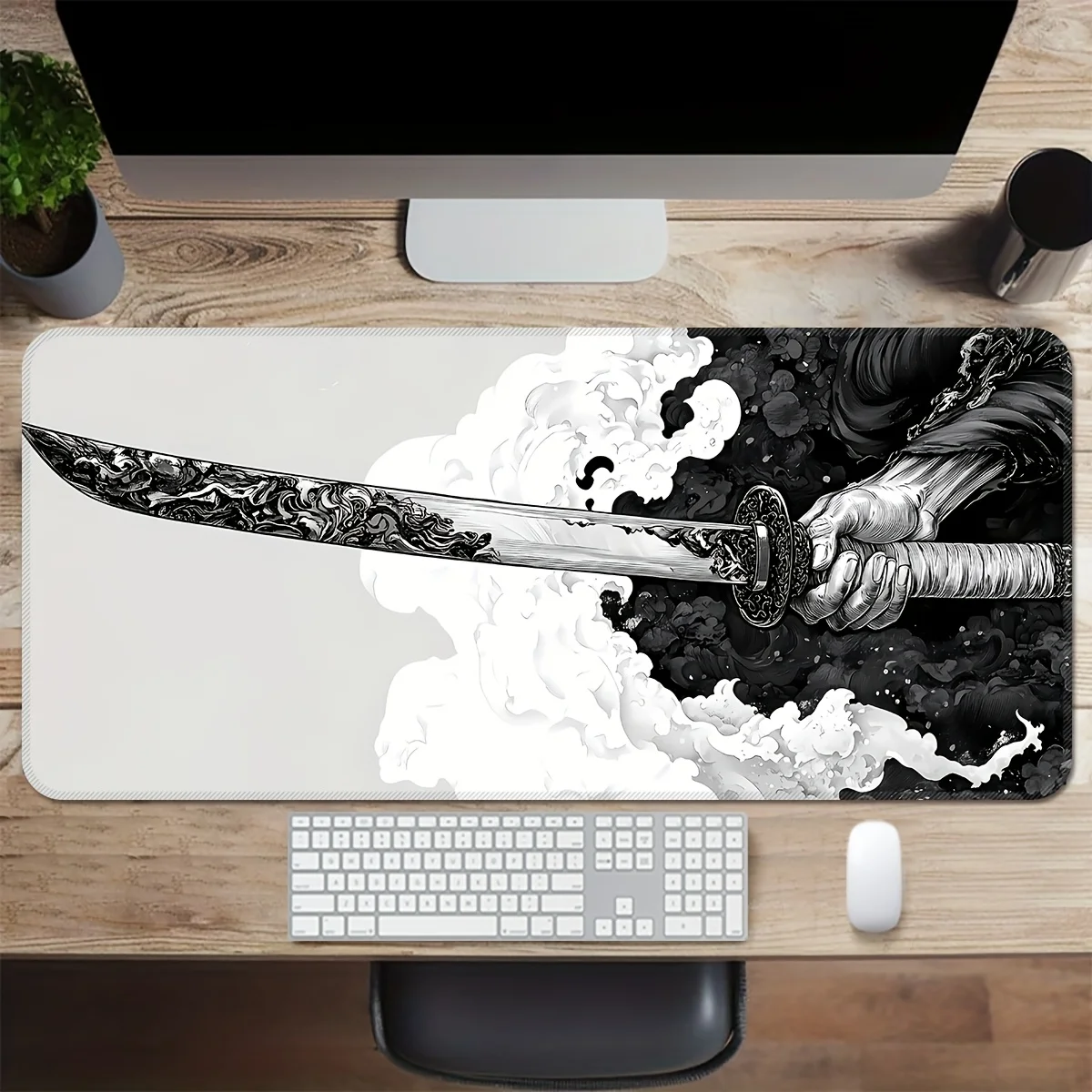 Desk Setup White - Tappetino per mouse da gioco extra