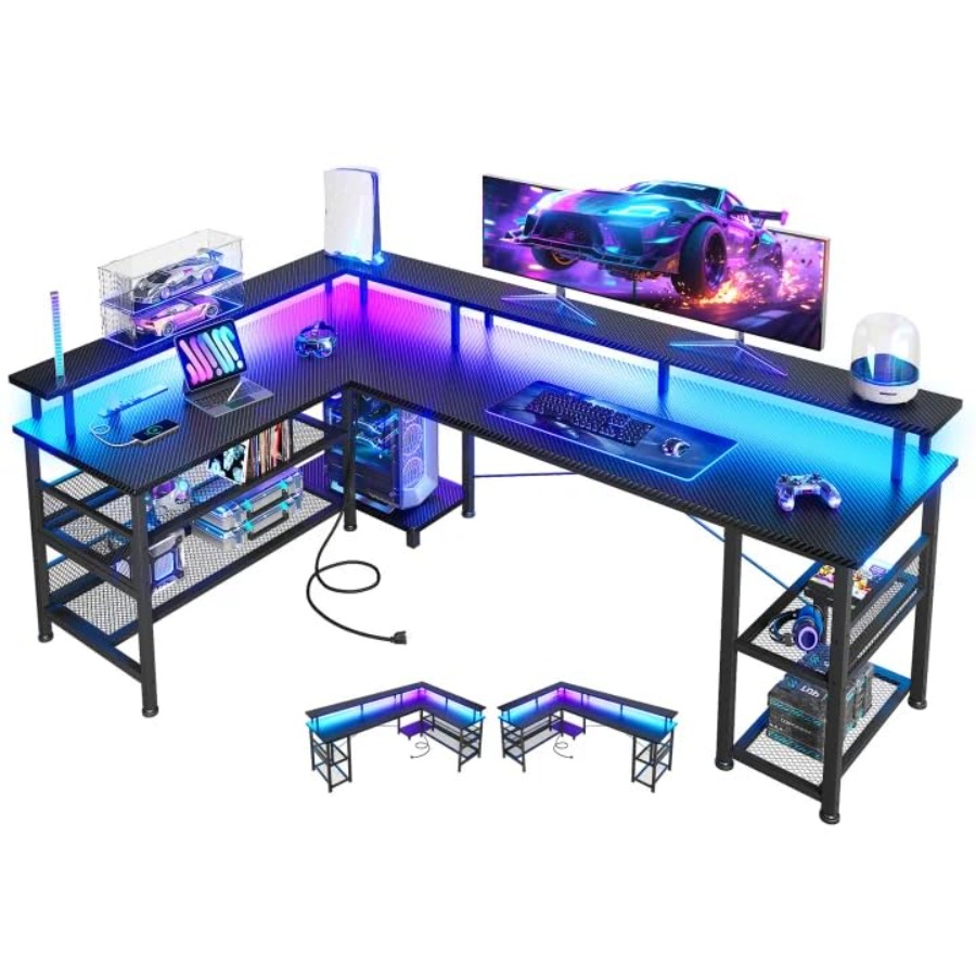 L Shaped Desk Setup - Scrivania da gaming a forma di