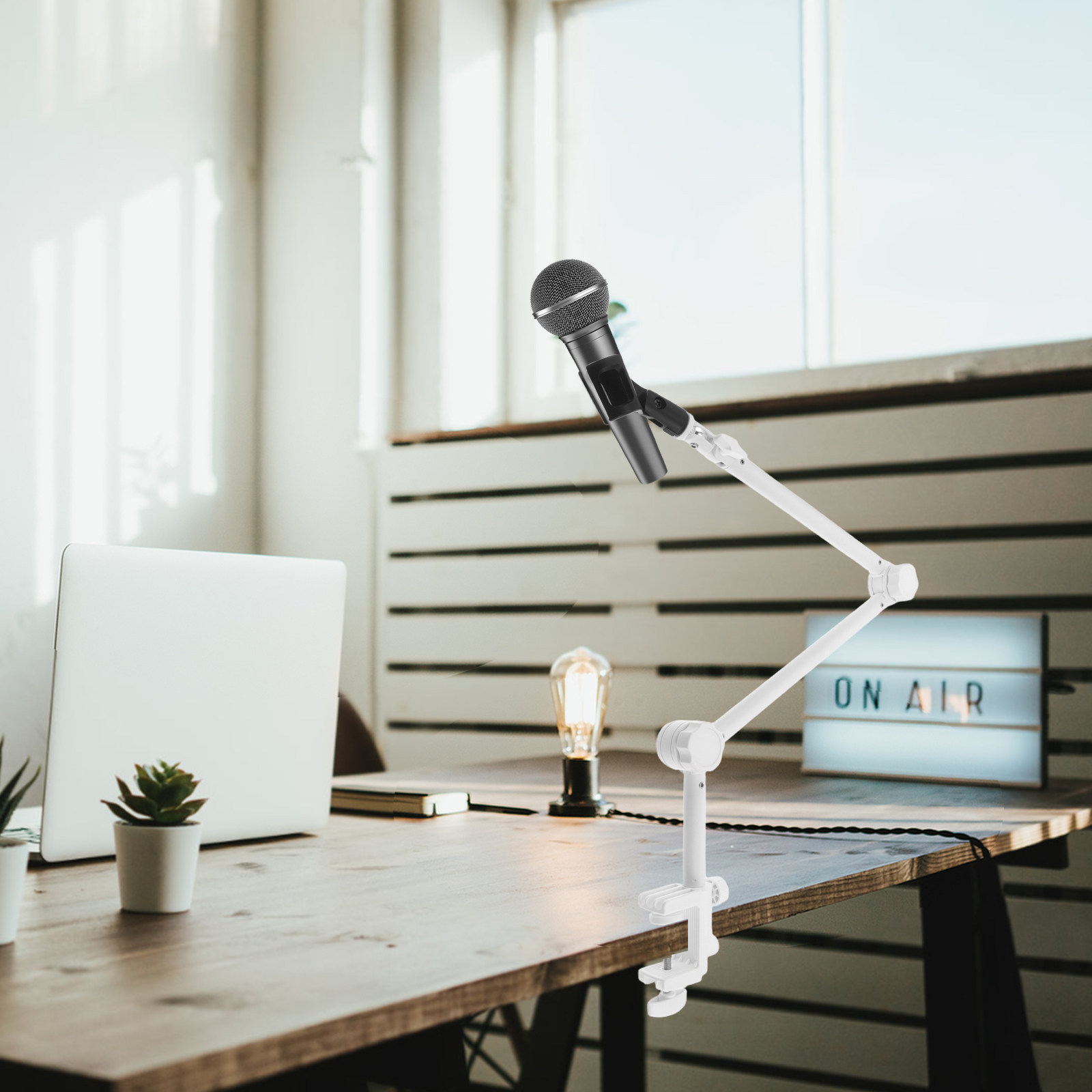 Desk Setup White - 1 Set Braccio per Microfono Bianco