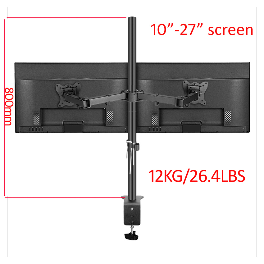 Monitor Arm Clamp - Supporto per due monitor T902-280, rotazione
