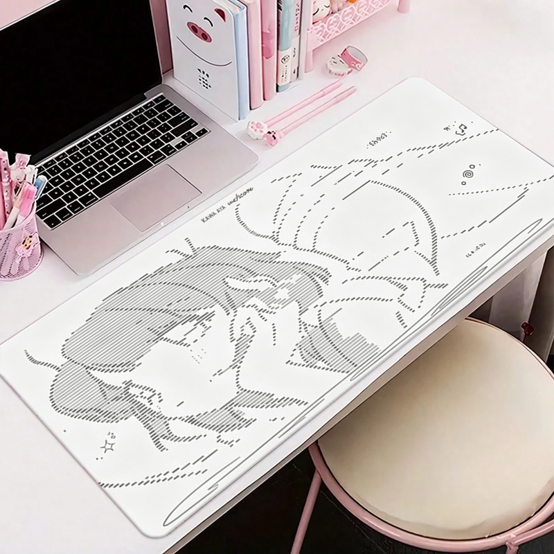 Desk Setup Kawaii - Tappetino per Mouse in Pelle con